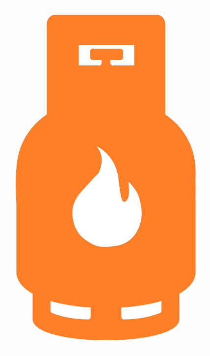 Orange Propane Gas Tank Icon