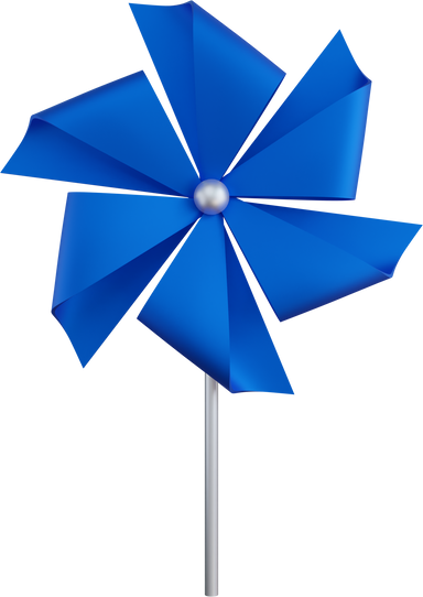 Blue Pinwheel 3D element