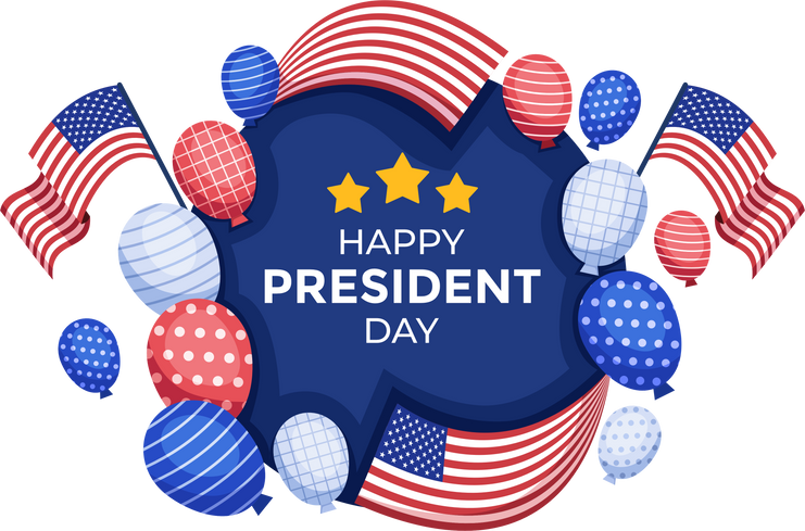 Greeting happy president day Clipart Design Illustration