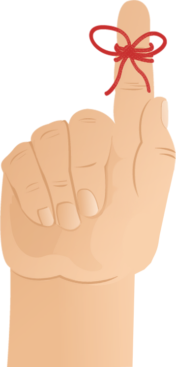 Rope String on Finger Illustration